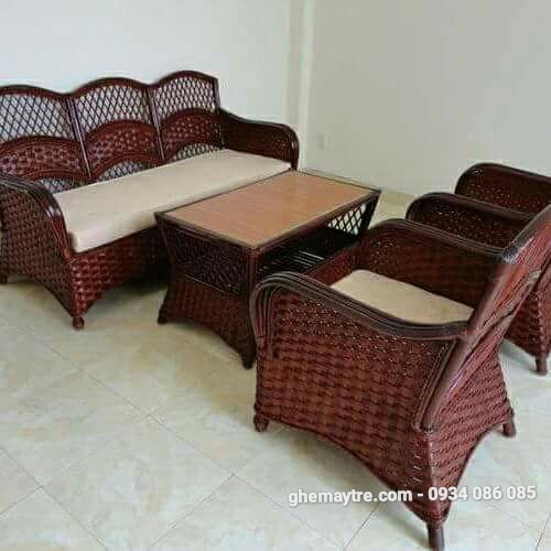 
								Bàn ghế mây tự nhiên BV811