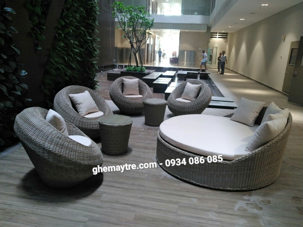 
								Bàn ghế sò giả mây BV871