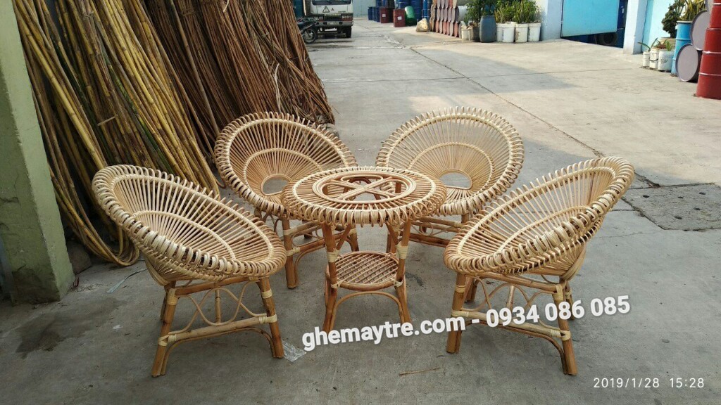 
								Bàn ghế mây sen BV822
